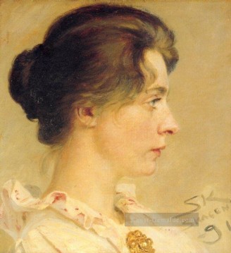 Marie de perfil 1891 Peder Severin Kroyer Ölgemälde